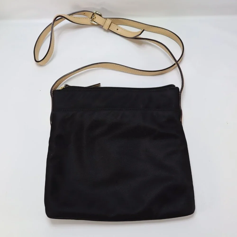Kate Spade New York Kennedy Park Tess Crossbody Bag‎ Purse Black Nylon Leather